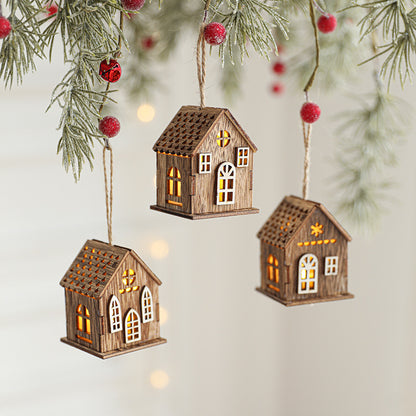 Dekorative LED-Holzhütte für weihnachtliche Atmosphäre