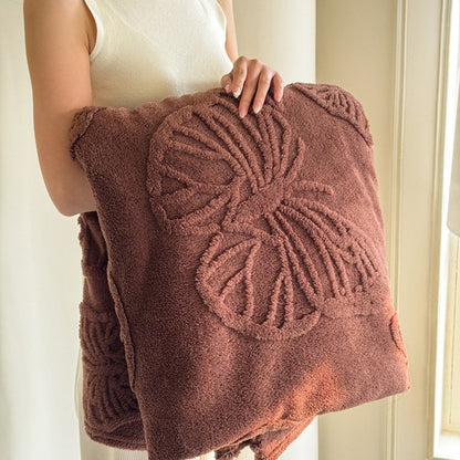 Elegante Flanell-Decke mit Schmetterlings-Jacquard