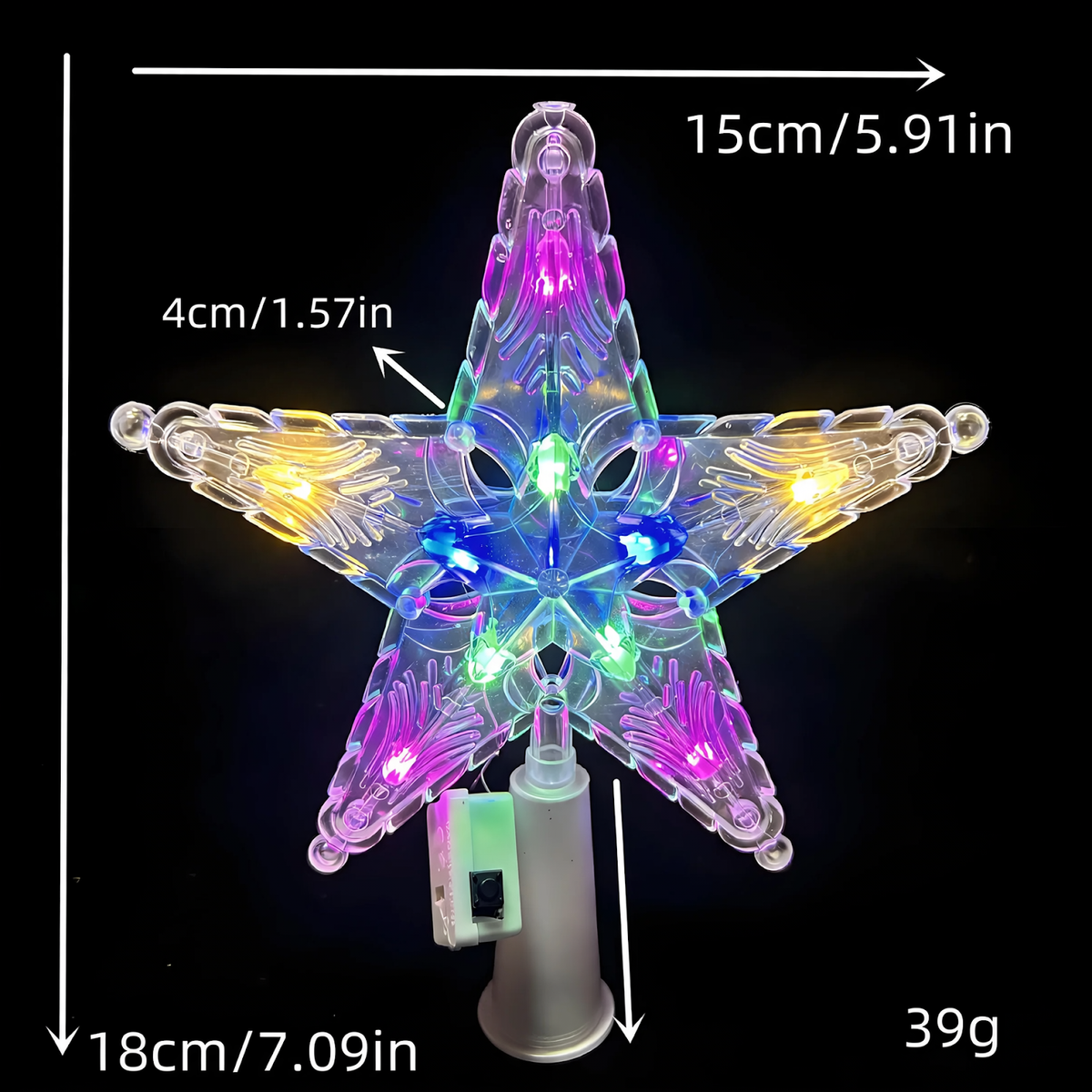 LED-Weihnachtsbaumspitze mit Stern-Design