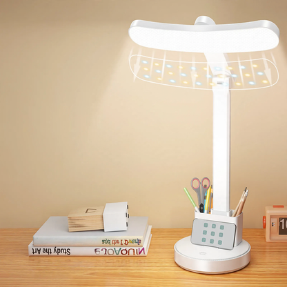 LED-Schreibtischlampe mit Stiftehalter und Augenschutz