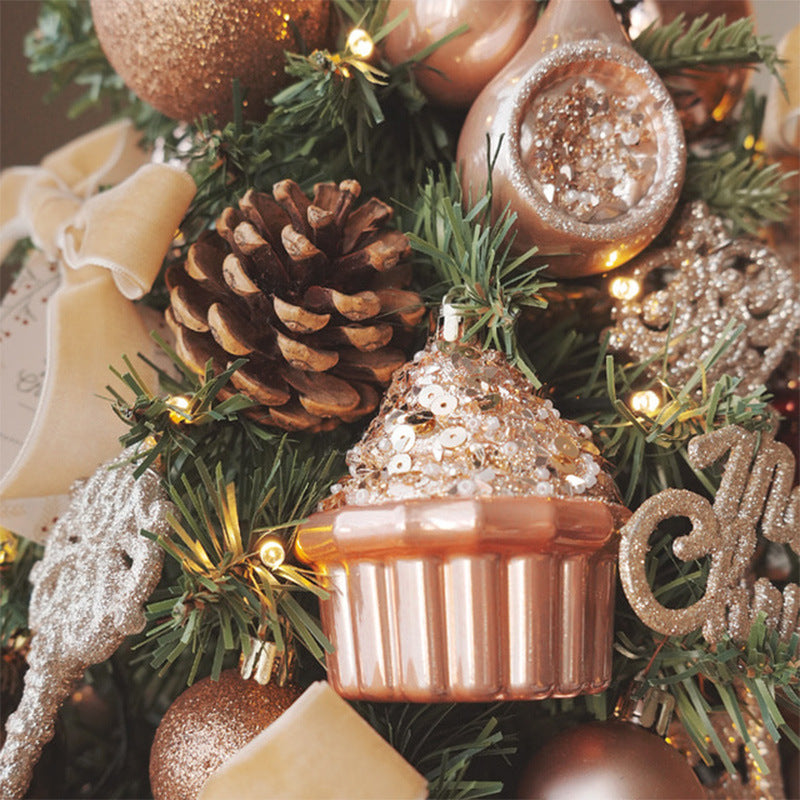 Mini-Weihnachtsbaum-Set mit Rentier-Dekor, 45/60 cm