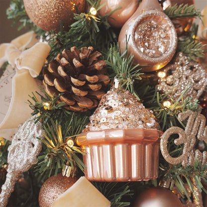 Mini-Weihnachtsbaum-Set mit Rentier-Dekor, 45/60 cm