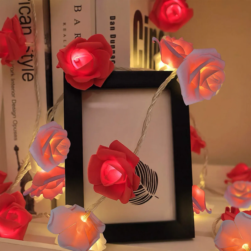 LED-Rosen-Lichterkette für romantische Dekoration