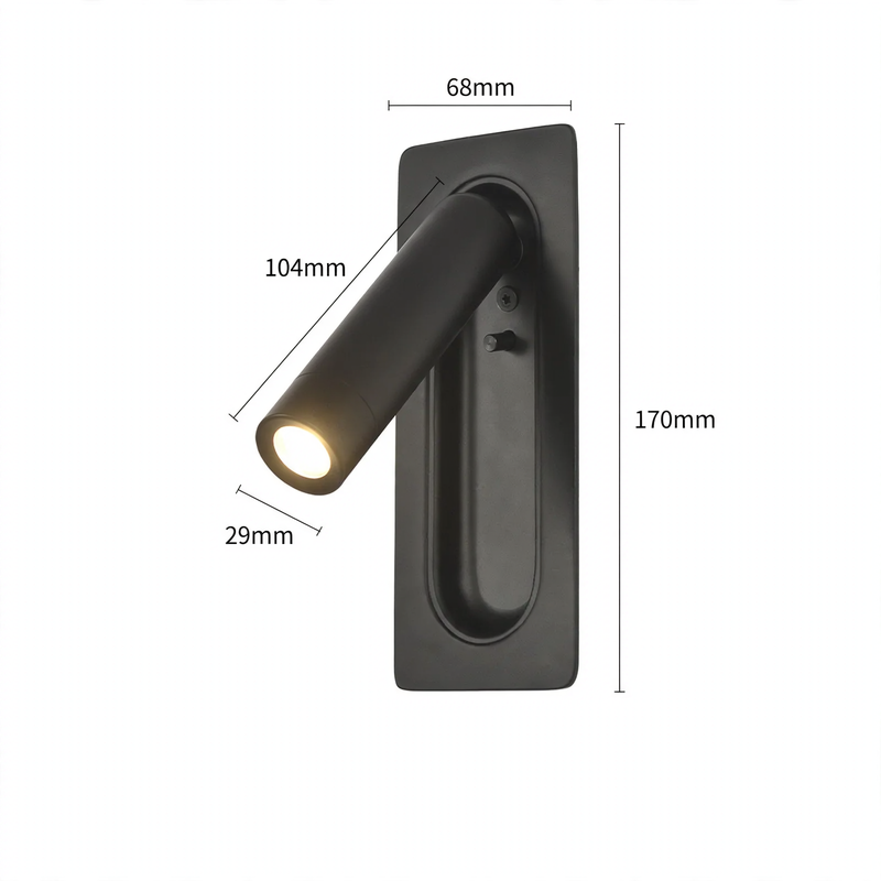 Wandleuchte mit Leselicht und USB-Ladeanschluss