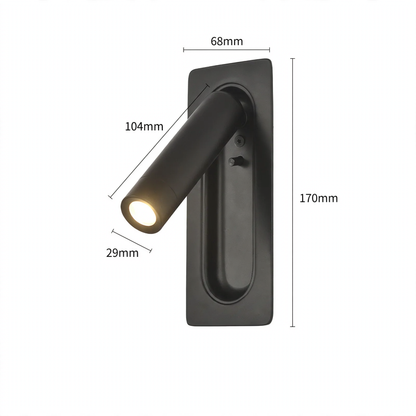 Wandleuchte mit Leselicht und USB-Ladeanschluss