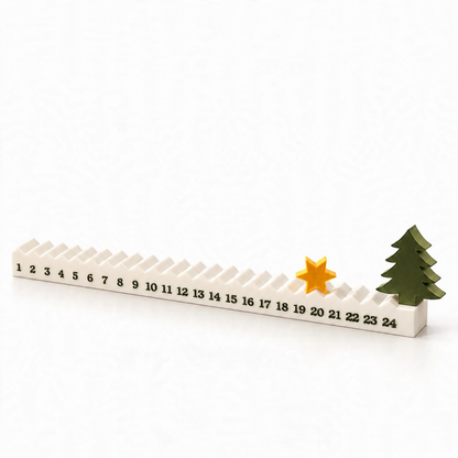3D-gedruckter Weihnachtsbaum-Adventskalender als Tischdeko