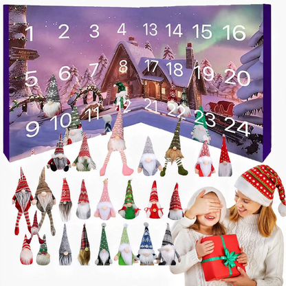 Weihnachts-Adventskalender mit Wichtelfiguren