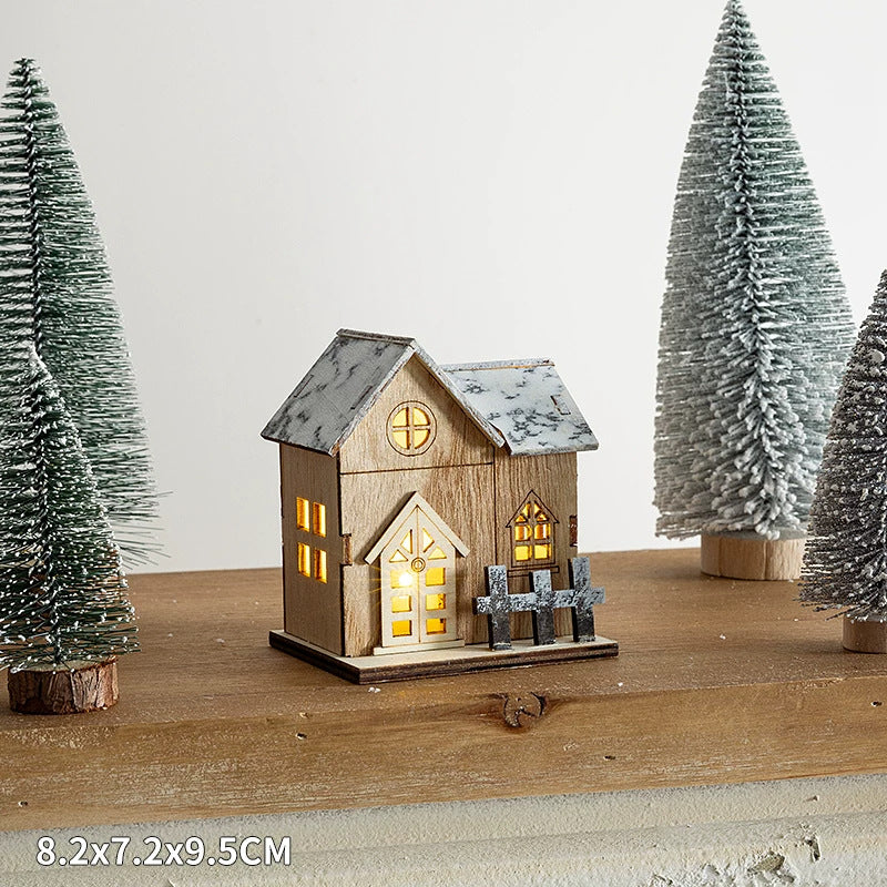Weihnachtliches Holz-Deko-Set mit Beleuchtung