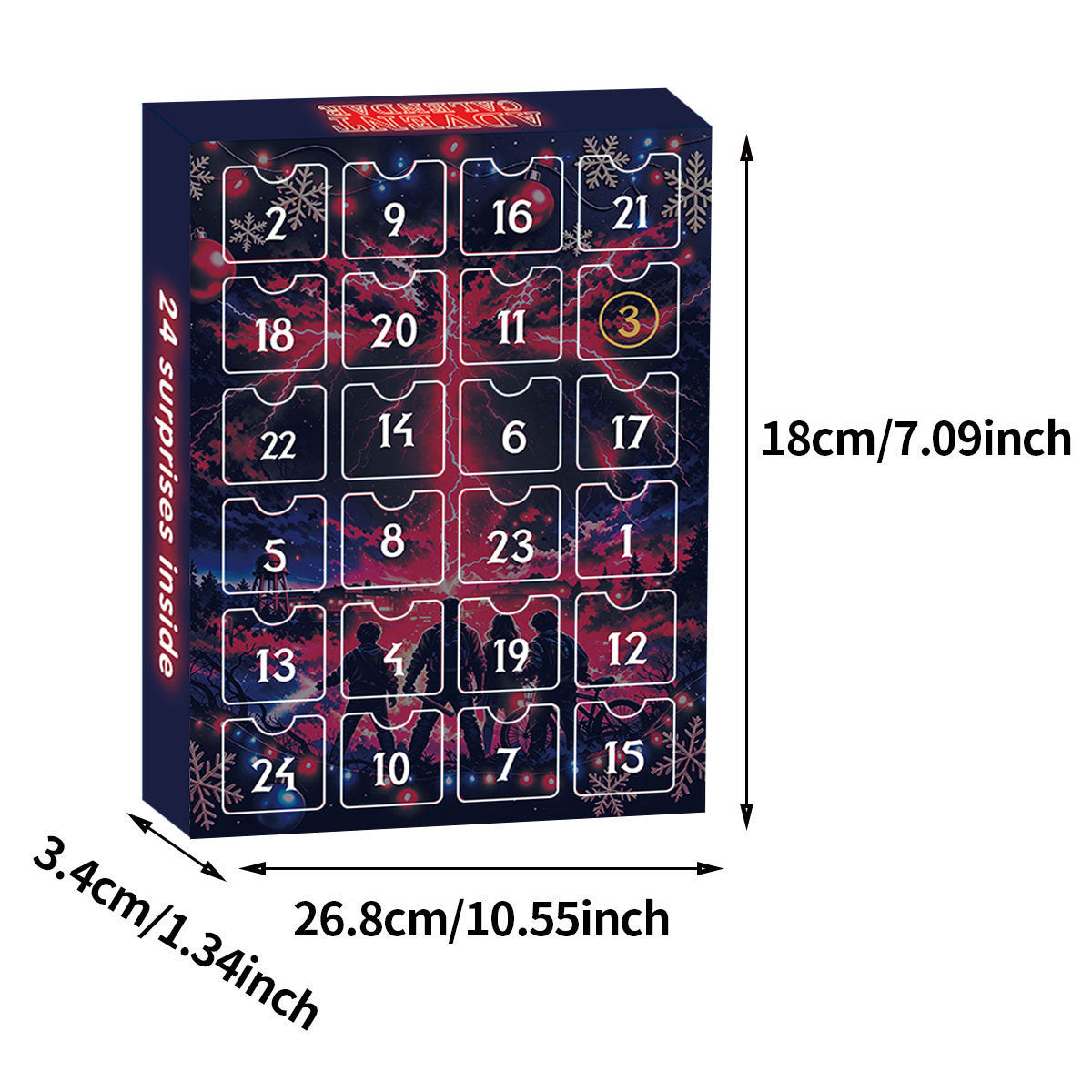 Weihnachts-Countdown-Kalender mit 24 Acryl-Anhängern