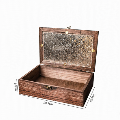 Holz-Glastablett mit Hawthorn-Muster, europäisch