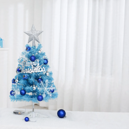 Blauer Mini-Weihnachtsbaum für den Schreibtisch, 45 cm oder 60 cm