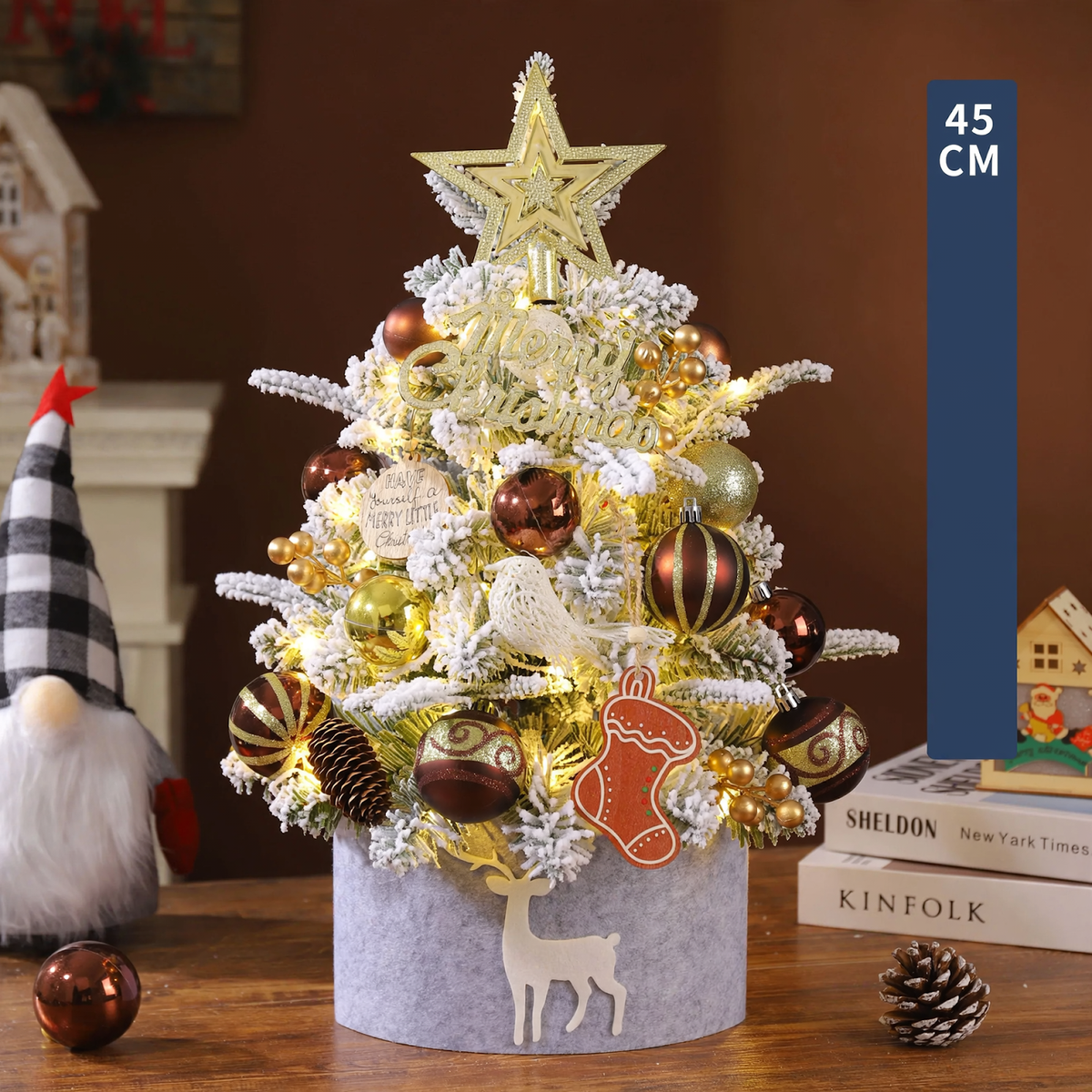Mini-Weihnachtsbaum für den Tisch, 45-60 cm, beflockt