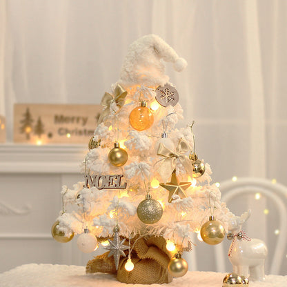 Mini-Weihnachtsbaum mit Beflockung und LED-Beleuchtung
