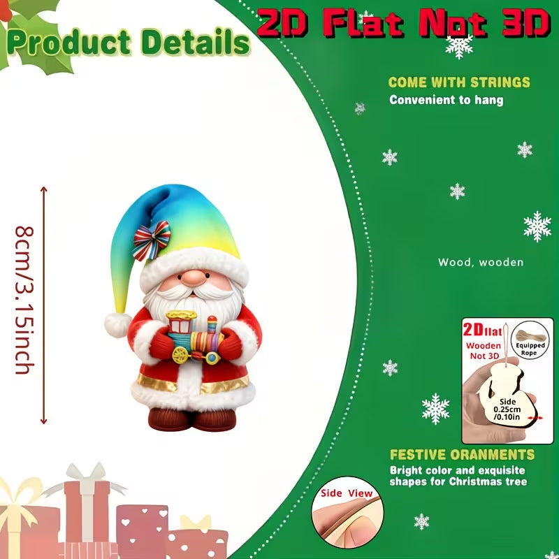 Weihnachts-Wichtel Holzanhänger-Set