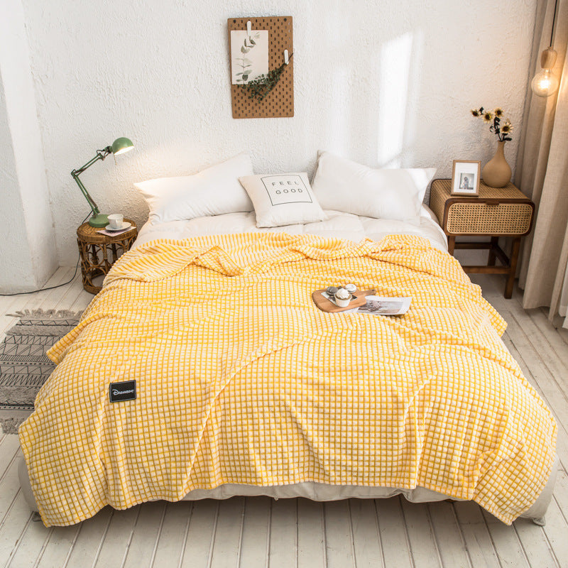 Japanische Milchfaser-Fleece Kuscheldecke, einfarbig