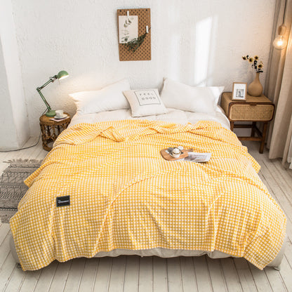Japanische Milchfaser-Fleece Kuscheldecke, einfarbig