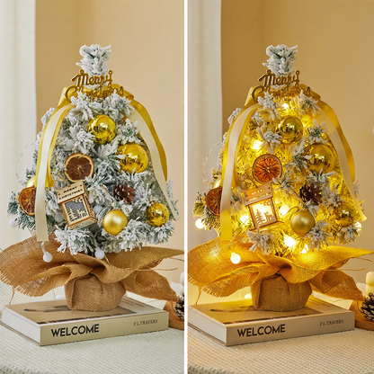Beflockter Mini-Weihnachtsbaum, festliche Tischdekoration