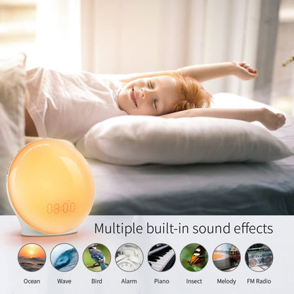 Sonnenaufgangs-Wecker mit Lichttherapie und FM-Radio