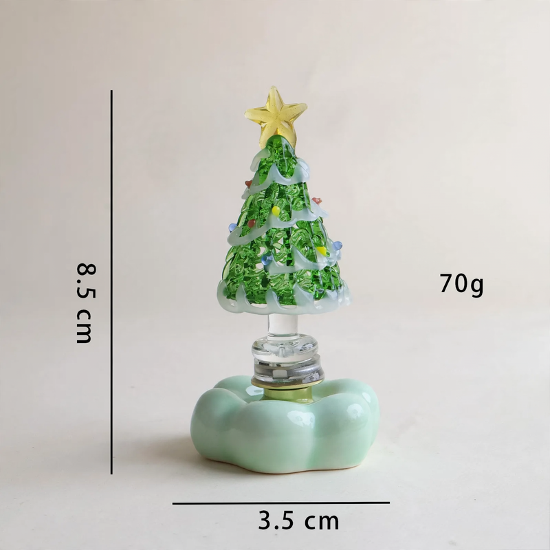 Dekorative, rotierende LED-Weihnachtsbaum-Figur aus Glas