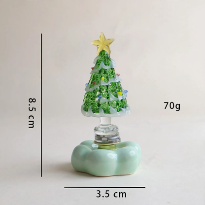 Dekorative, rotierende LED-Weihnachtsbaum-Figur aus Glas