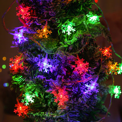 LED-Schneeflocken-Lichterkette für festliche Dekoration