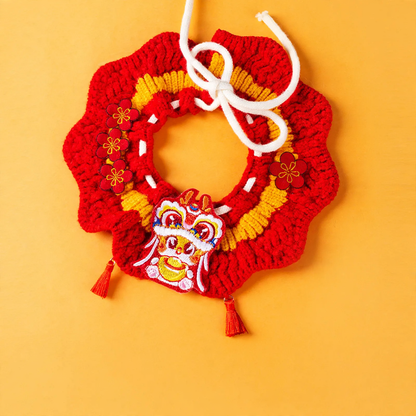 Gestricktes Neujahrs-Halsband für Hunde und Katzen