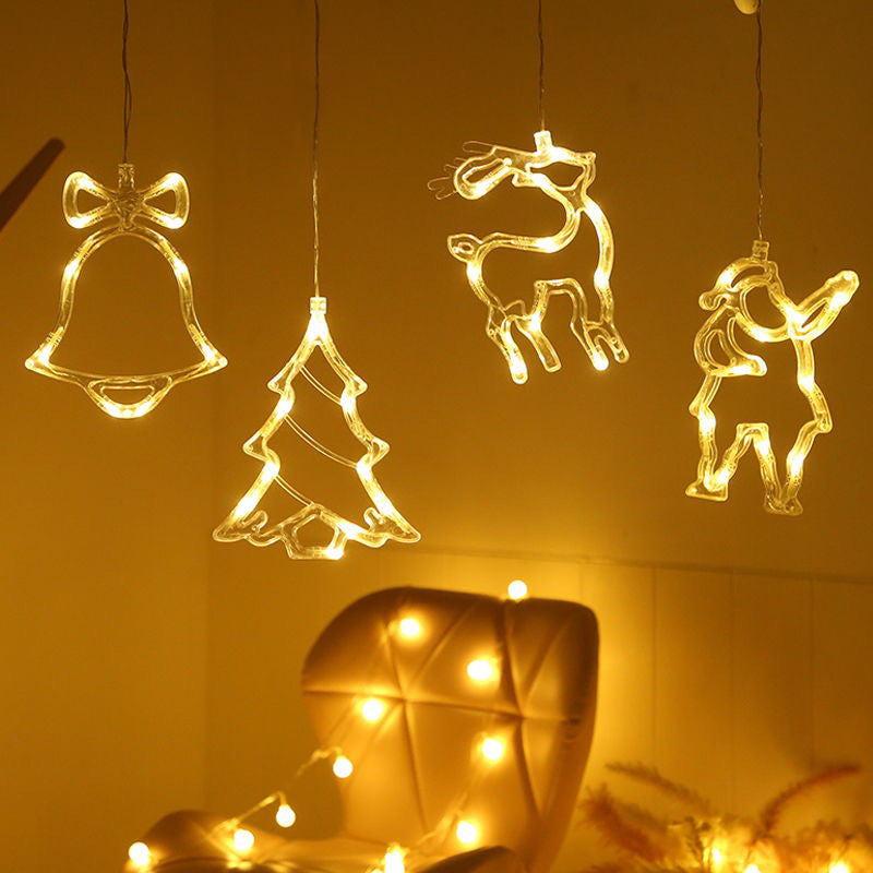 LED-Hängeleuchte mit Saugknopf für festliche Fenster