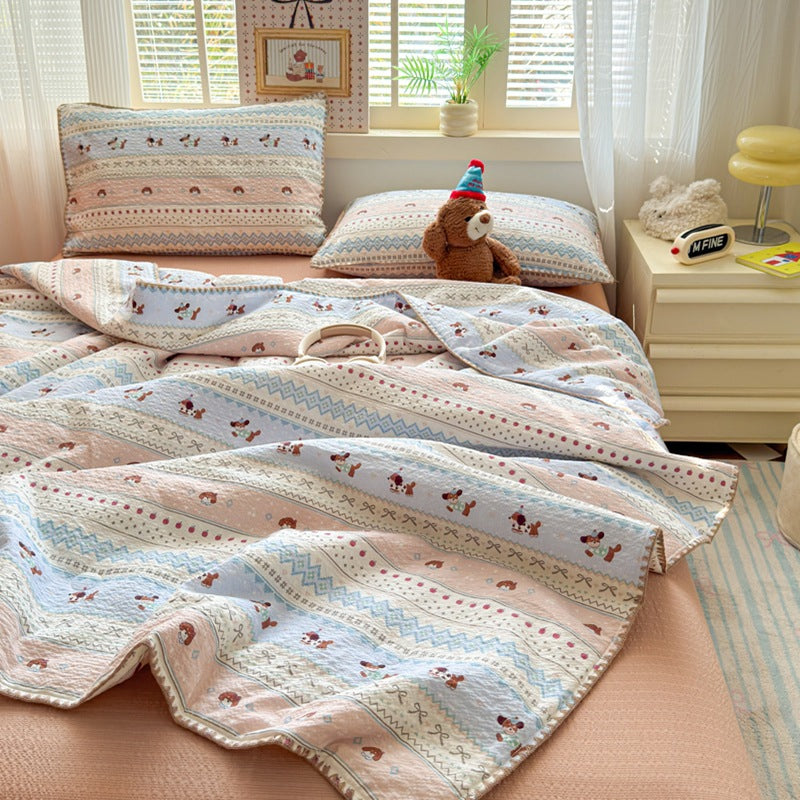 Baumwoll-Sommerdecke mit Puffbaumwolle-Füllung