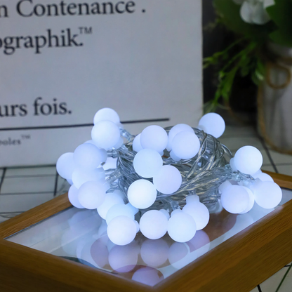 LED-Lichterkette mit kleinen Kugeln, USB-aufladbar