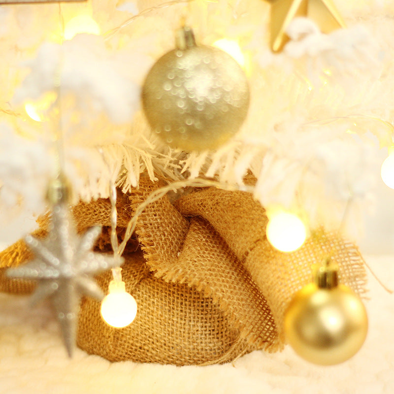 Mini-Weihnachtsbaum mit Beflockung und LED-Beleuchtung