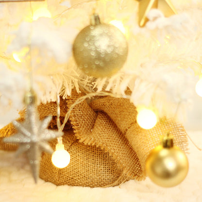 Mini-Weihnachtsbaum mit Beflockung und LED-Beleuchtung
