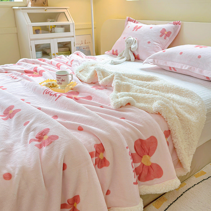 Flauschige Milchfaser-Fleece Wohndecke, winterwarm