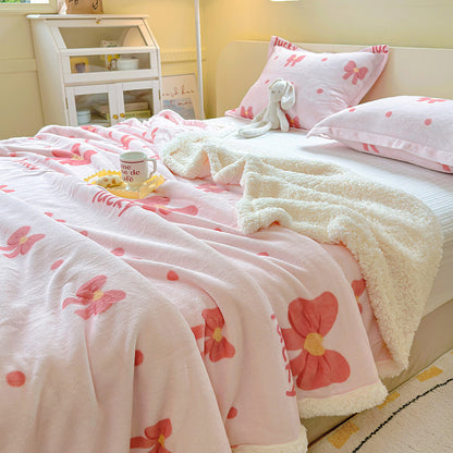 Flauschige Milchfaser-Fleece Wohndecke, winterwarm