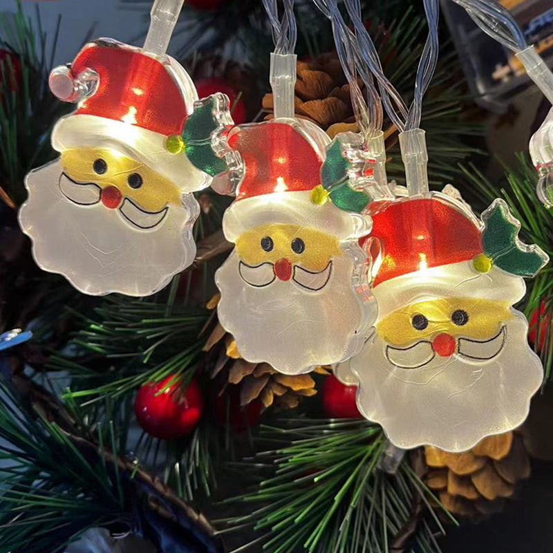 LED-Lichterkette mit Weihnachtsmotiven für festliche Dekoration