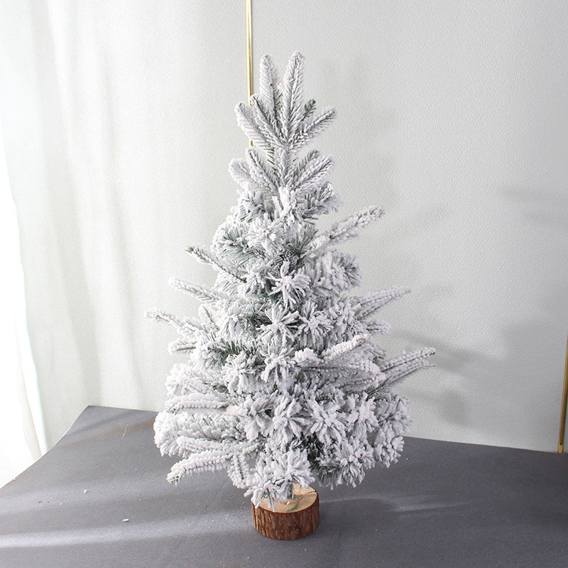 Mini-Weihnachtsbaum für den Tisch, beschneit, mit Beleuchtung