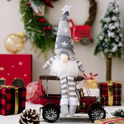 Beleuchtete Weihnachts-Zwergenfiguren mit Strickmütze