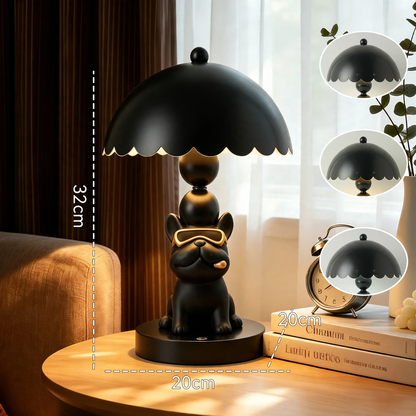 Französische Bulldoggen-Tischlampe mit Touchsteuerung