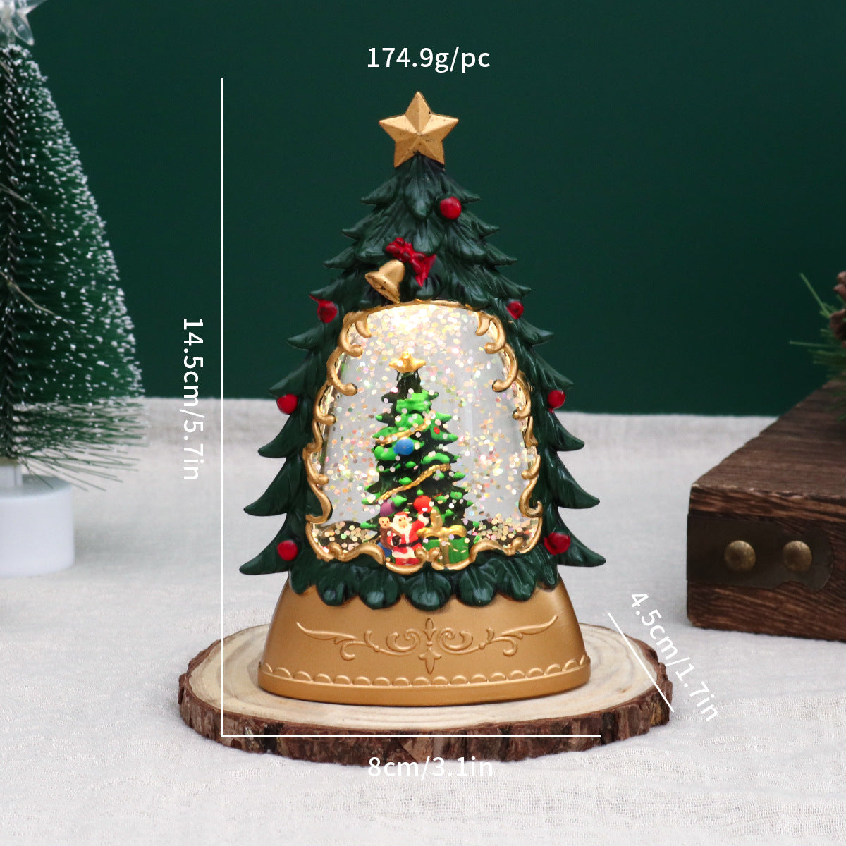 Dekorative LED-Wasserlaterne mit Weihnachtsmotiv
