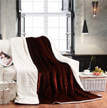 Doppellagige Lammfleece-Wohndecke, extra warm
