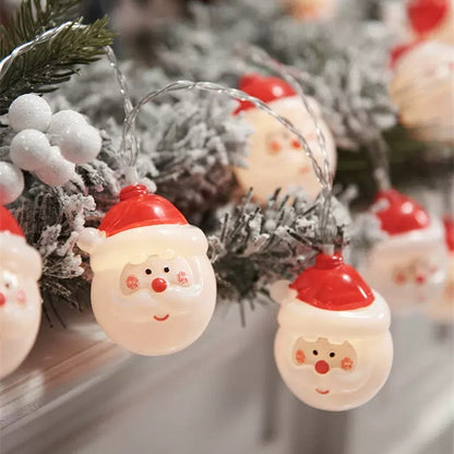 LED-Lichterkette mit Weihnachtsmotiven für festliche Dekoration