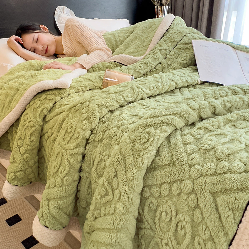 Warme Milchfaser-Fleece Kuscheldecke für Alltag und Büro
