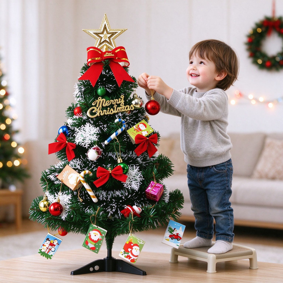 60 cm Mini-Weihnachtsbaum-Set für DIY-Dekoration