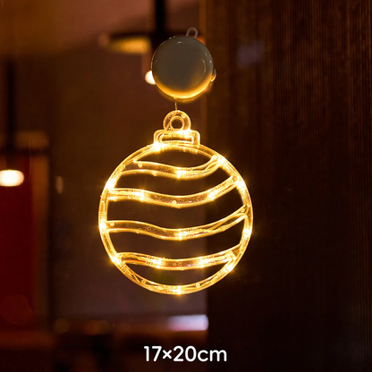 LED-Fensterleuchte mit Saugnapf, weihnachtliches Design