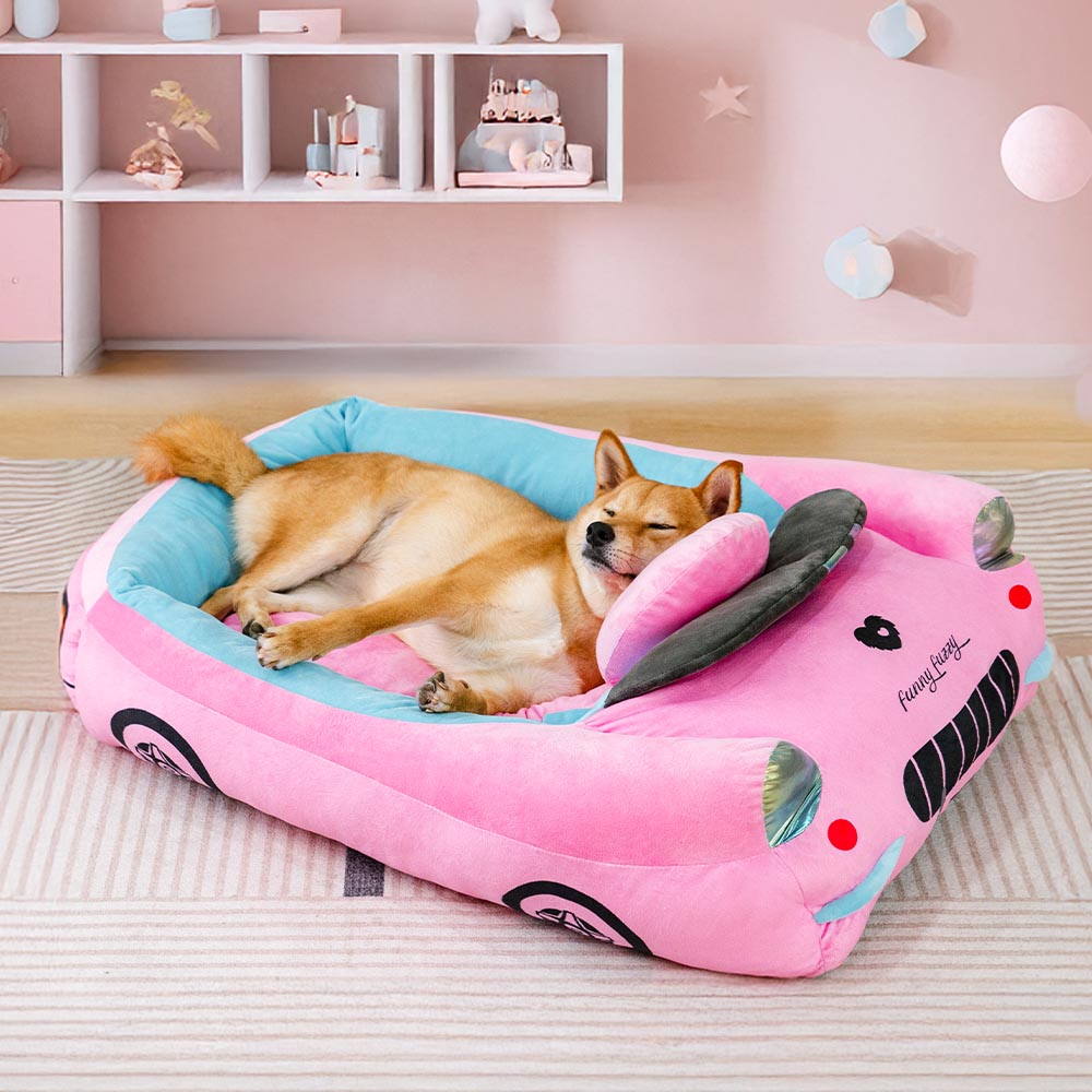 Brehn | FurElegance Klassisches Umwandelbares Rennauto-Bett | Luxuriöses Bolster-Hundebett für stilvollen Komfort und Unterstützung