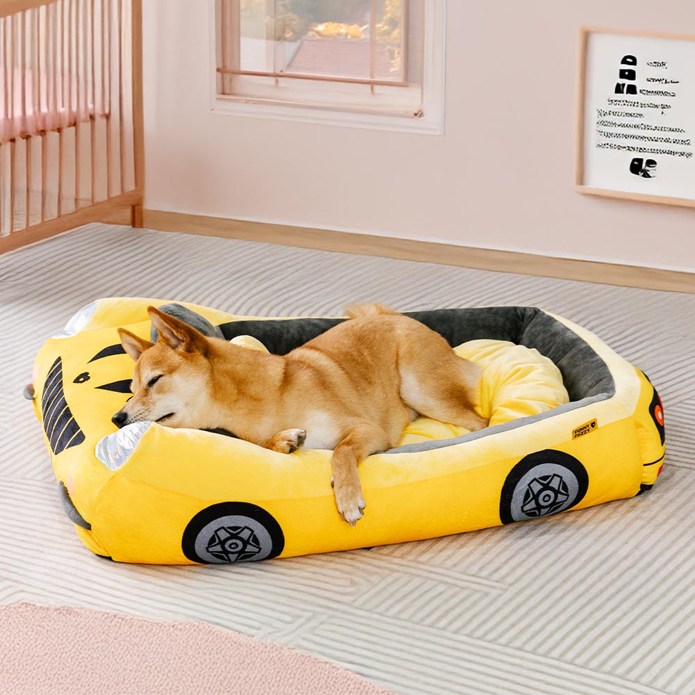 Brehn | FurElegance Klassisches Umwandelbares Rennauto-Bett | Luxuriöses Bolster-Hundebett für stilvollen Komfort und Unterstützung