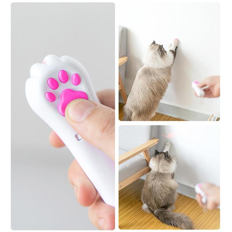 PurrPlay USB-wiederaufladbares Katzenlaser-Spielzeug – Interaktives LED-Licht mit 4 Kartuschen