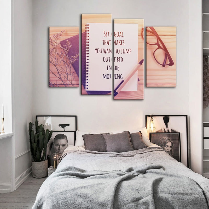 4-teiliges inspirierendes Kunstwerk - Leinwand Wandkunst Gemälde