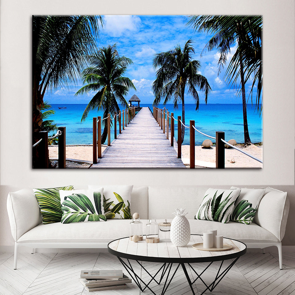 Maladiven Urlaub - Leinwand Wandkunst Gemälde