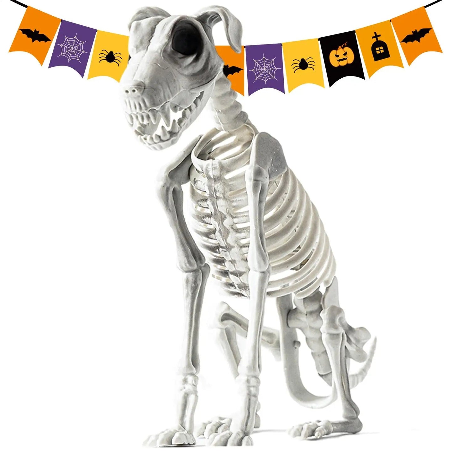 Gruselige Skeletthund-Halloween-Dekorationsstatue