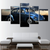 5 Stück Dunkelblaue Alte Vintage-Auto - Leinwand Wandkunst Gemälde